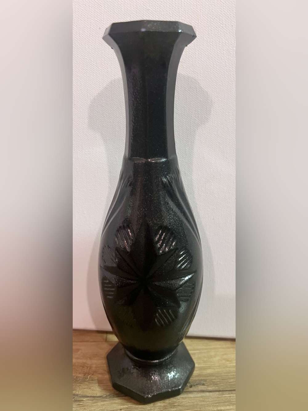 Romanian Black Decorative Glass Vase - Home Accents